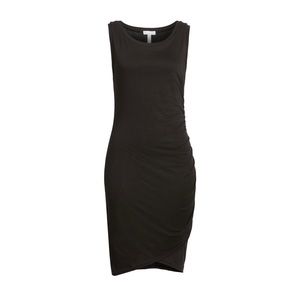 Ruched Body-con Sleeveless Black Dress